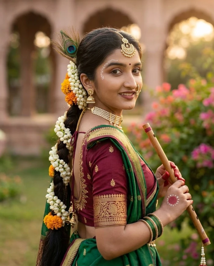 A Golden Glimpse of Radha sample