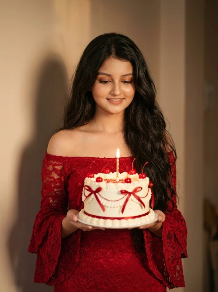 Aesthetic Birthday Photoshoot in Red Dress sample