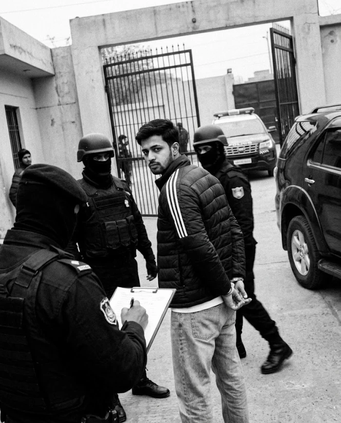 Black-and-white arrest Portarit sample
