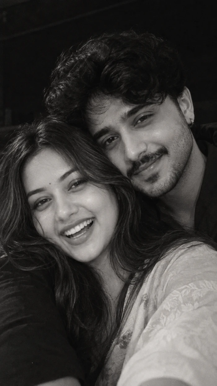 Candid Black and White Couple Close-Up sample