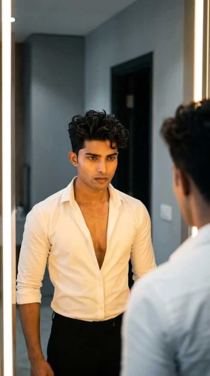 Cinematic White Shirt Portrait sample