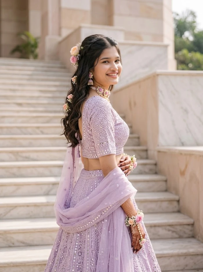 Classic Pastel Lehenga Portrait