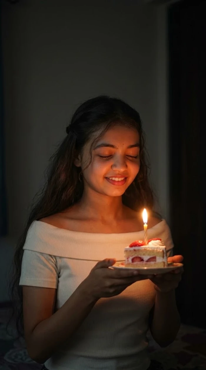 Dreamy Candlelight Birthday Portrait
