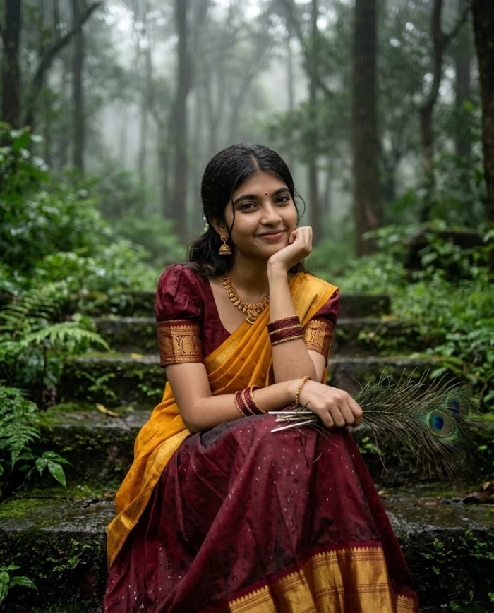 Dreamy South Indian Half Saree Look sample