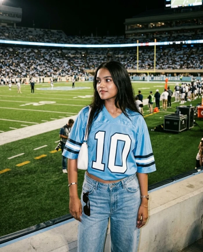 Flash-lit stadium sideline frame sample