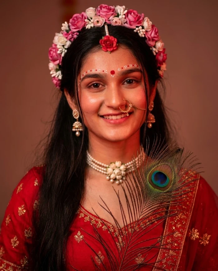 Floral Crown Radha Rani Portrait sample