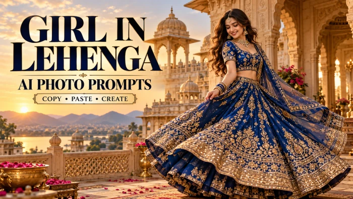Girl in Lehenga Photo Editing Prompt
