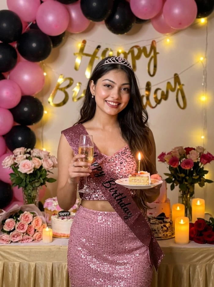 Glamorous Pink Sequin Birthday Photoshoot sample