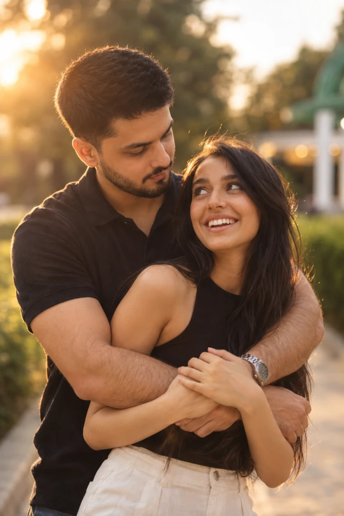 Golden Hour Back-Hug Candid sample