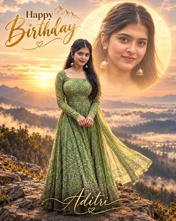 Golden Sunrise Birthday Portrait sample