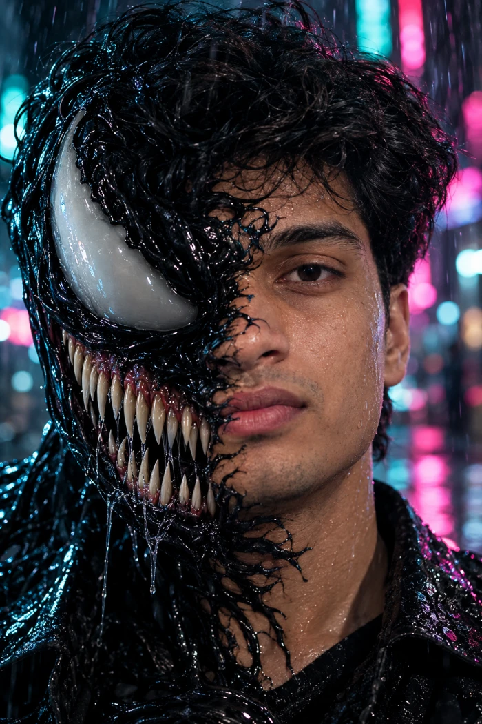 Half Human Half Venom Portrait sample