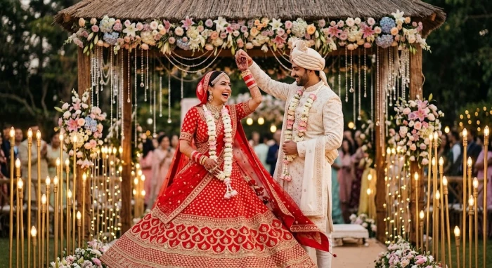Joyful Bridal Lehenga Twirl Portrait sample