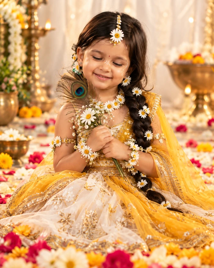 Little Radha in Bloom Portrait sample