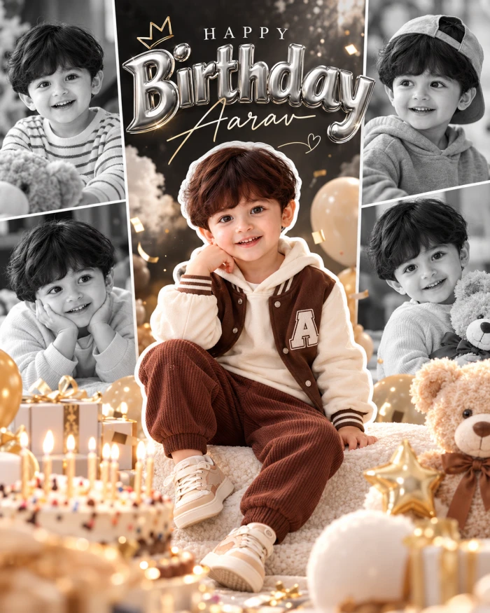 Luxury Birthday Magazine Collage Portrait sample