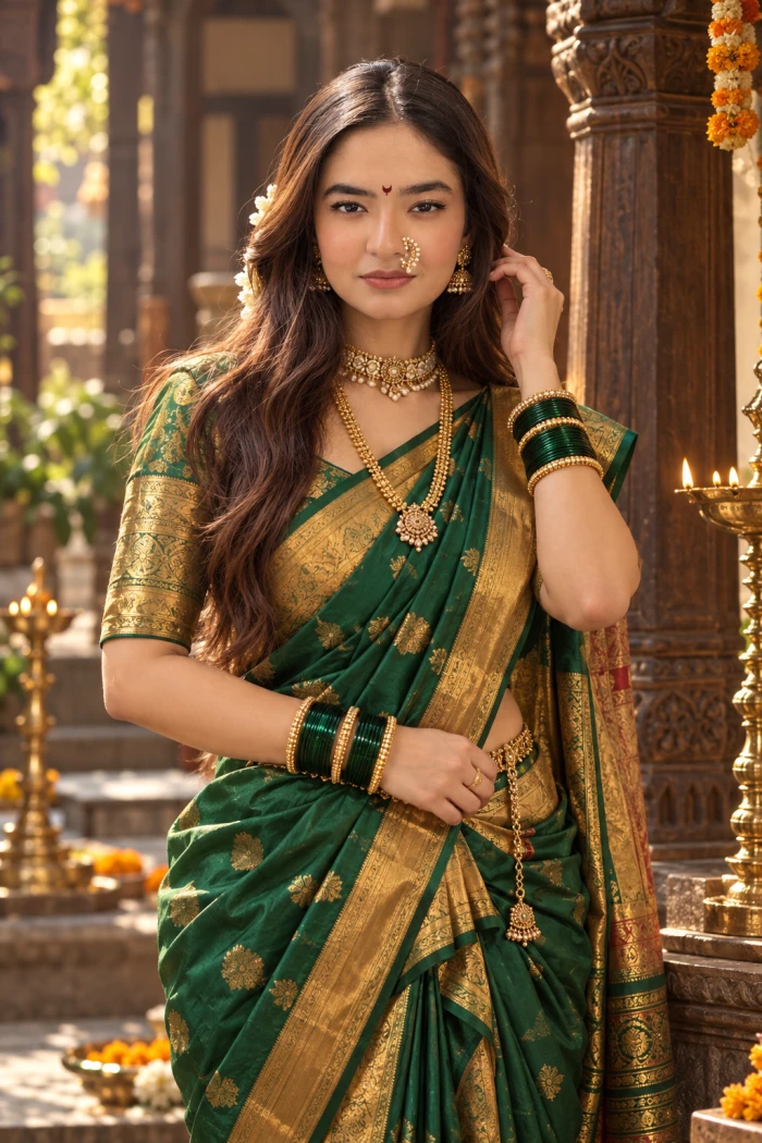 Maharashtrian Nauvari Saree Look sample