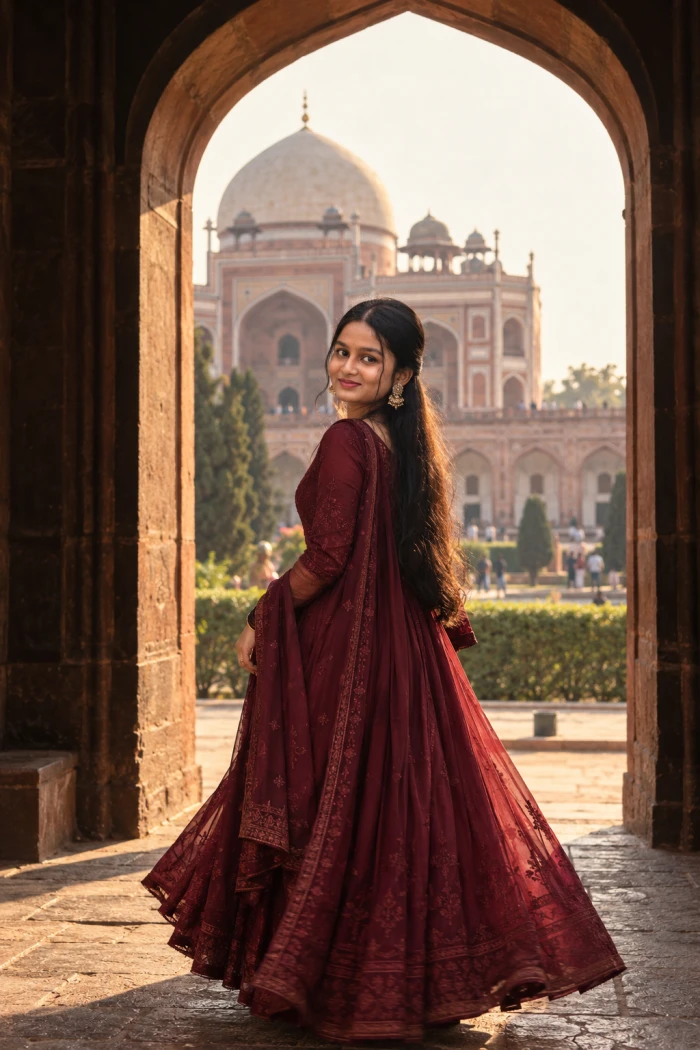 Maroon Elegance at Humayun’s Tomb sample