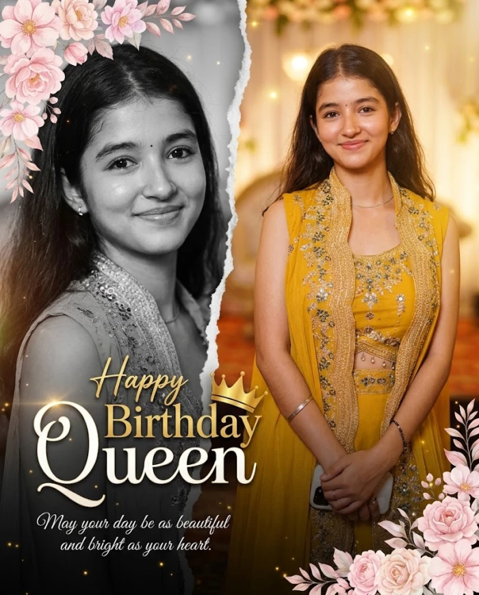 Modern Birthday Queen Portrait sample