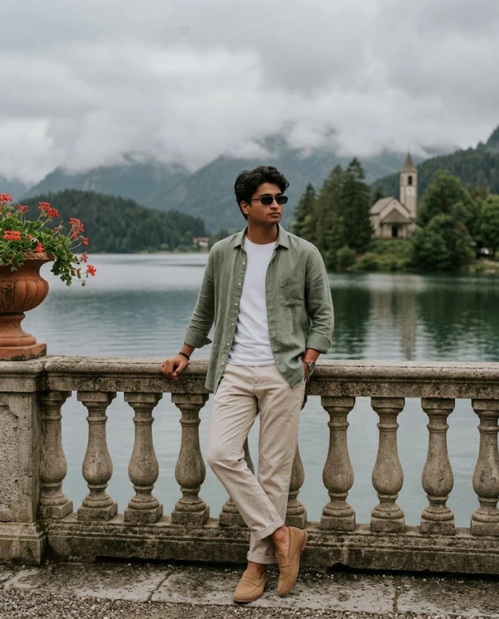 Moody Italian Lakeside Portrait sample