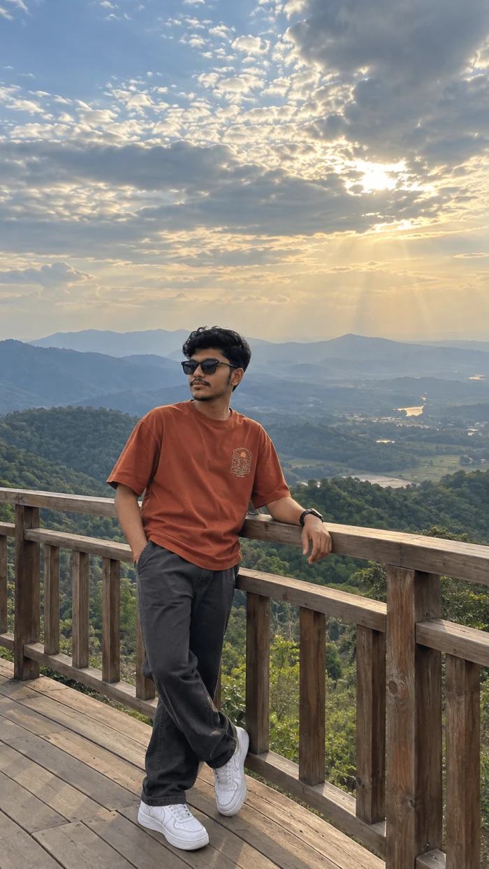 Mountain Viewpoint Travel Shot