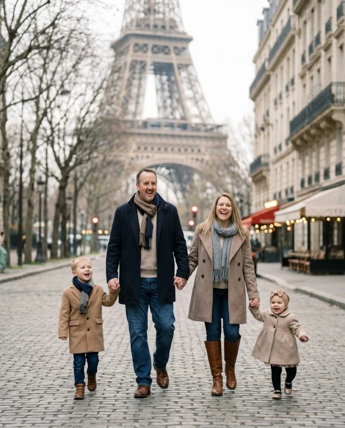 Paris Family Vacation Portrait