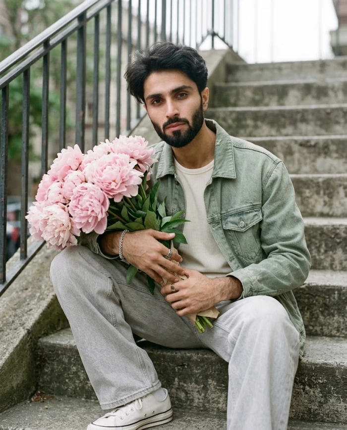 Peony Bouquet Street Editorial