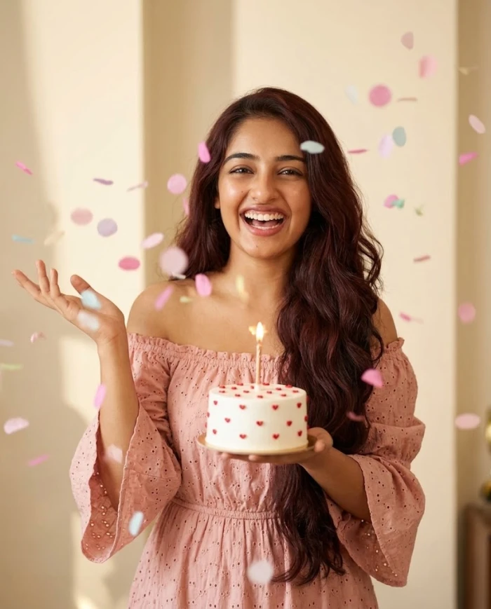 Pink Confetti Birthday Photoshoot sample