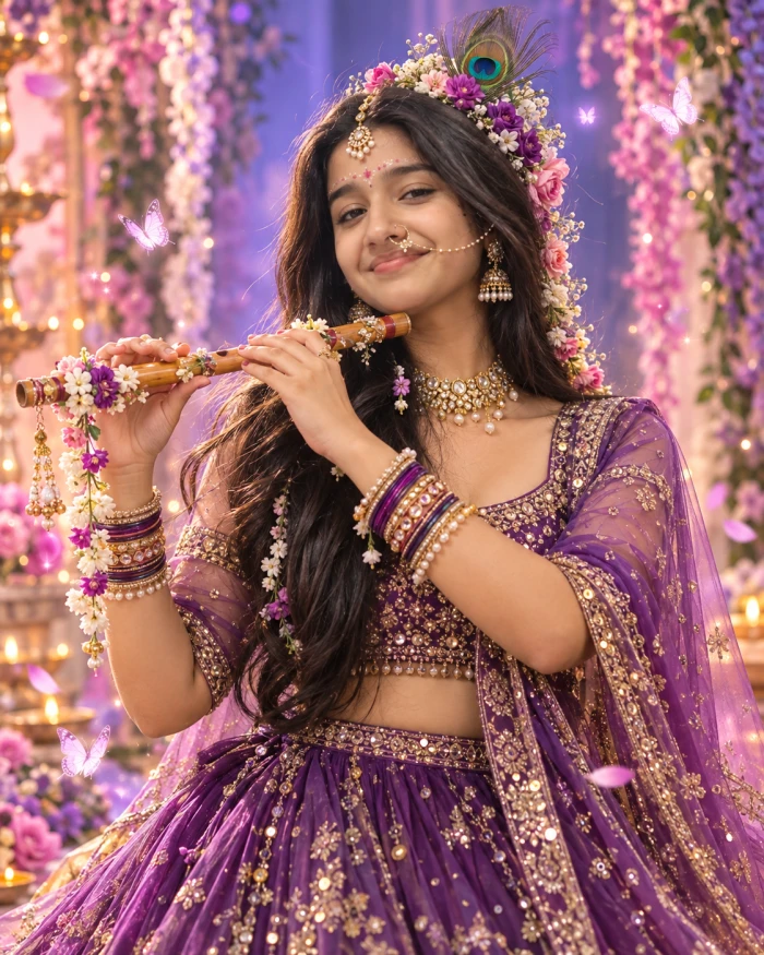 Radha Rani in Violet Divine Glow sample