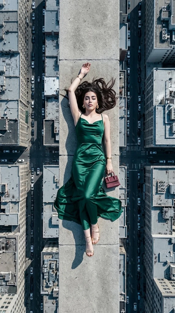 Reclining on the skyscraper ledge