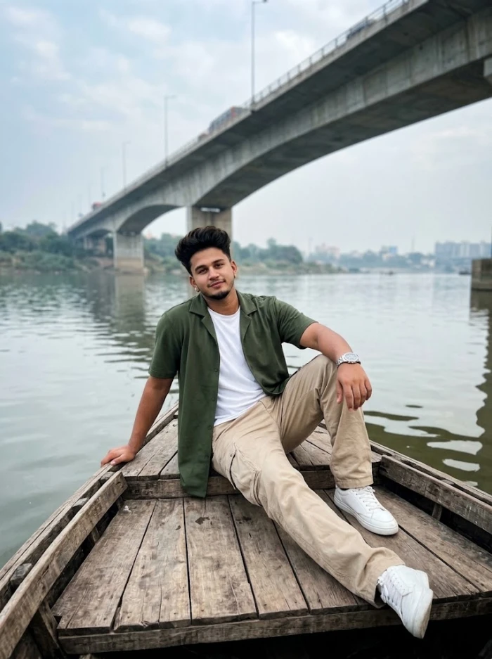Riverside Boat Cinematic Portrait sample