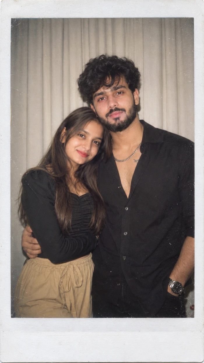 Romantic Couple Polaroid Portrait sample