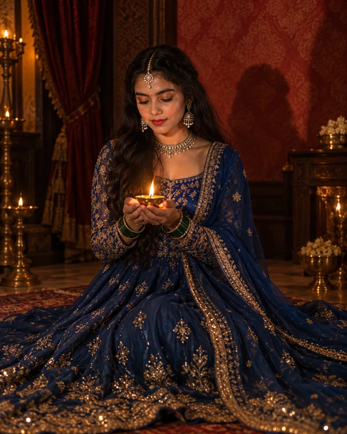 Royal Blue Anarkali Elegance sample