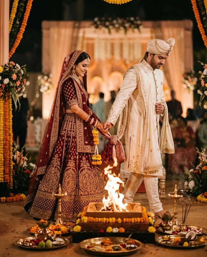 Sacred Pheras Wedding Couple Portrait