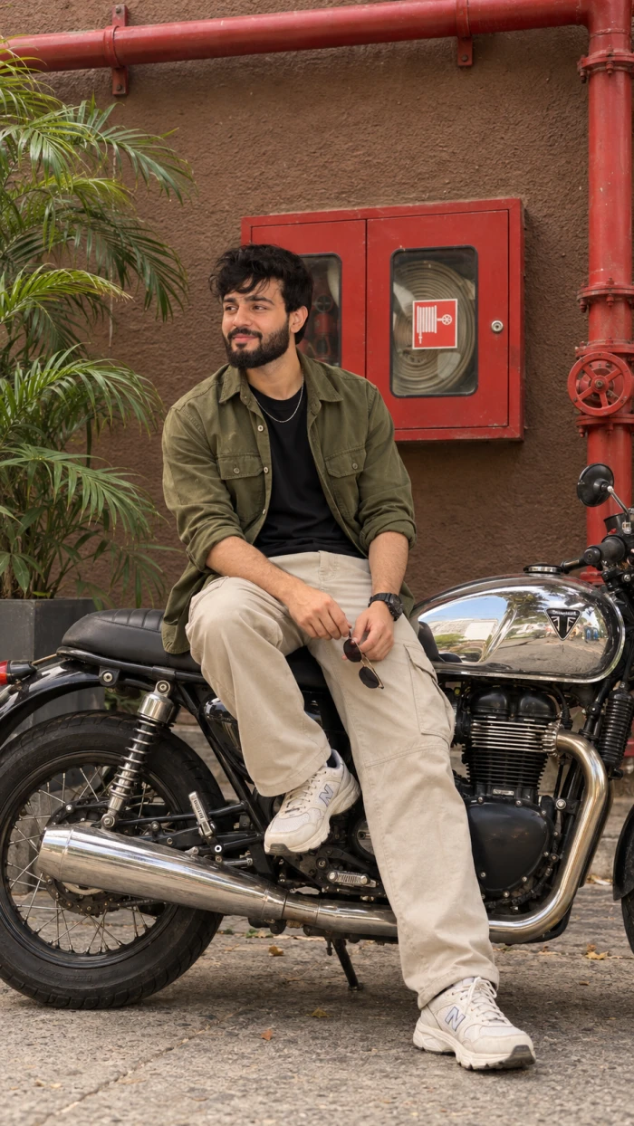 Street-Side Cafe Racer Pose sample