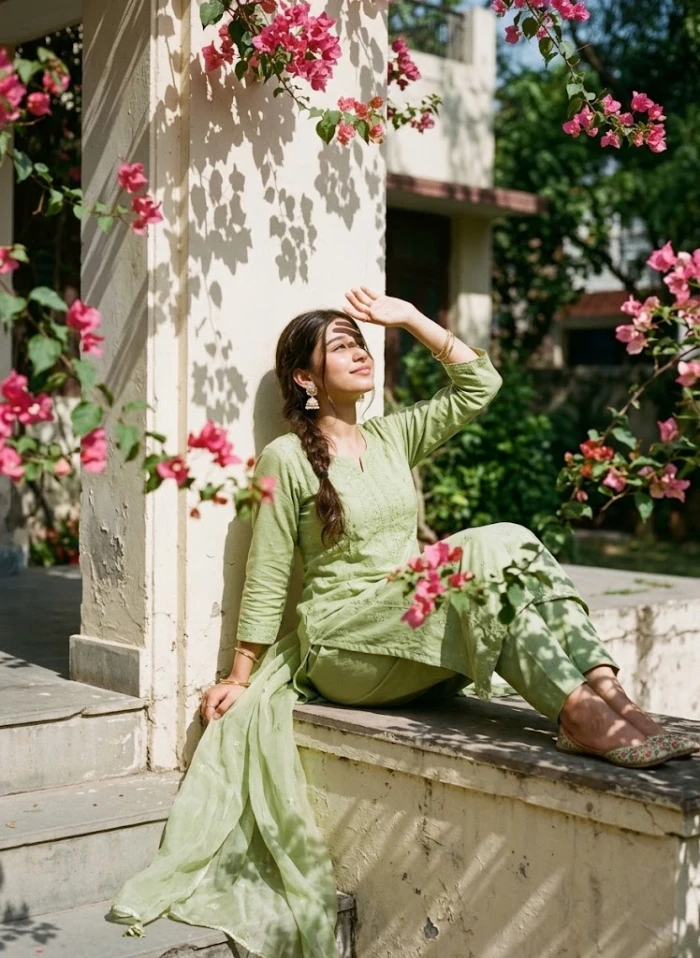 Sun-Kissed Pistachio Summer Portrait