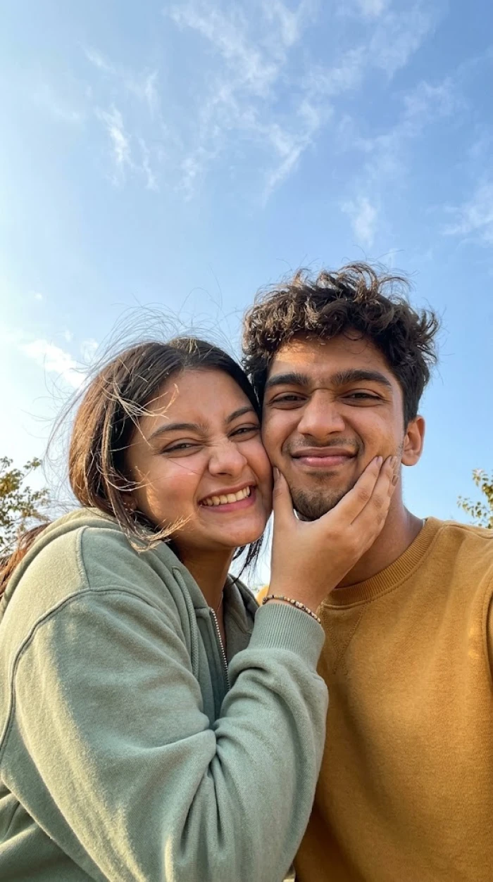 Sunny Sky Cheek-to-Cheek Selfie sample