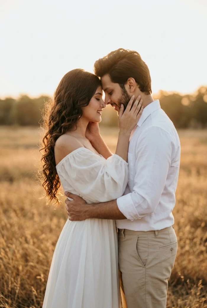 Tender Sunset Couple Portrait sample