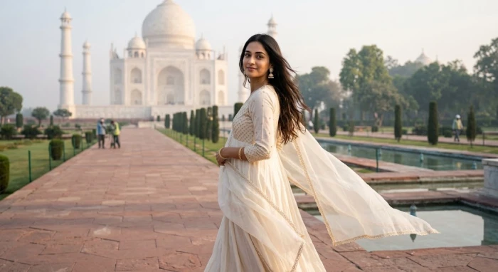 The Taj Mahal Walk-Back Shot