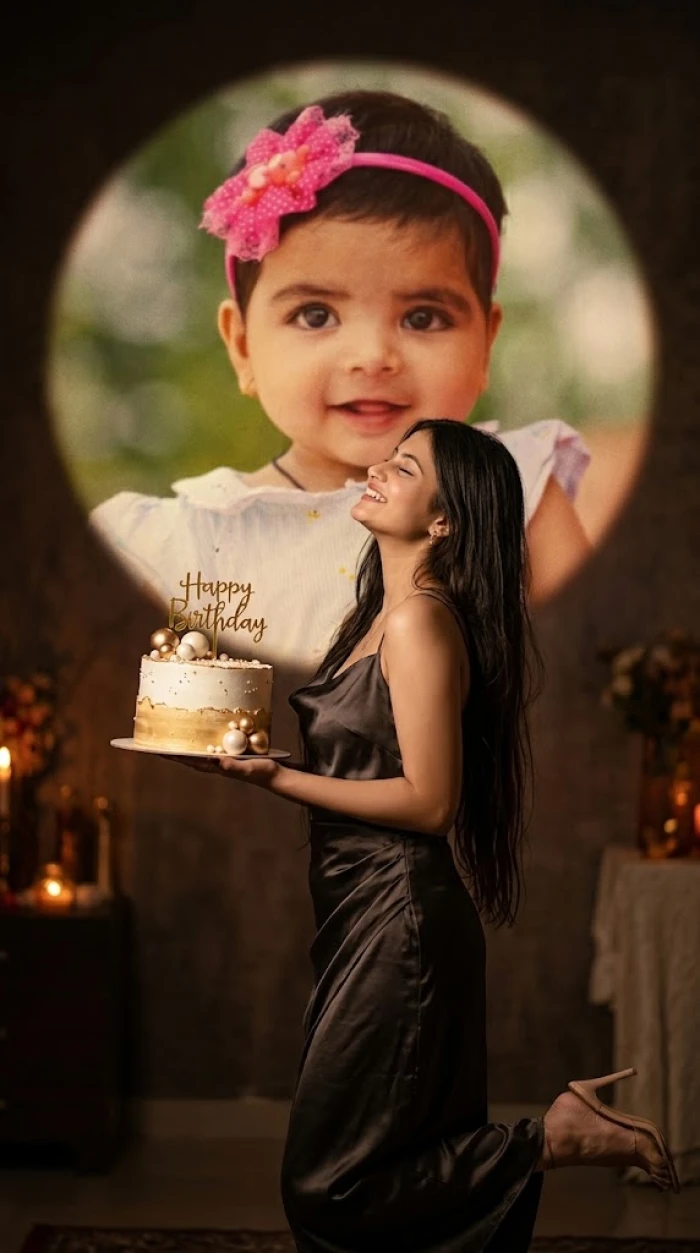 Then and Now Birthday Portrait sample