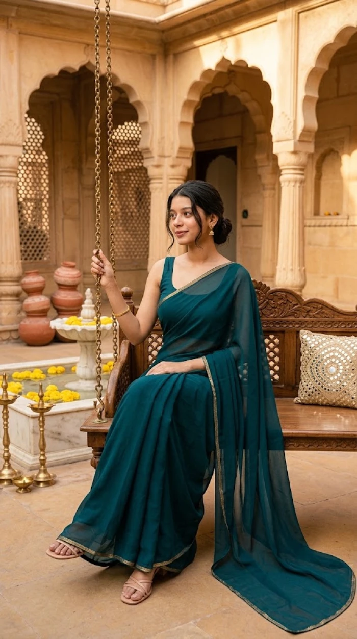 Traditional Saree Swing Photoshoot sample