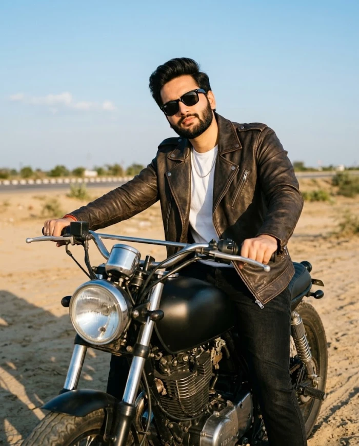 Vintage Motorcycle Rider Look sample